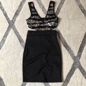 Black and sequin sexy party dress